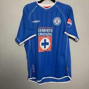 Vintage Y2K Cruz Azul Umbro Blue Jersey Kit Soccer Futball Pepsi Medium Large